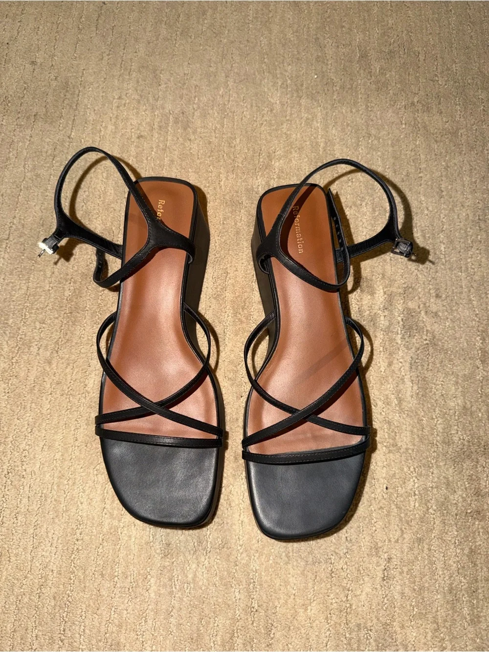 Reformation black wedges